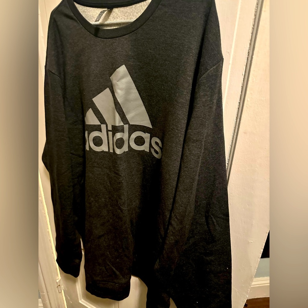 NWT Men’s ADIDAS Golf Crewneck Sweatshirt Black/Silver XXL!